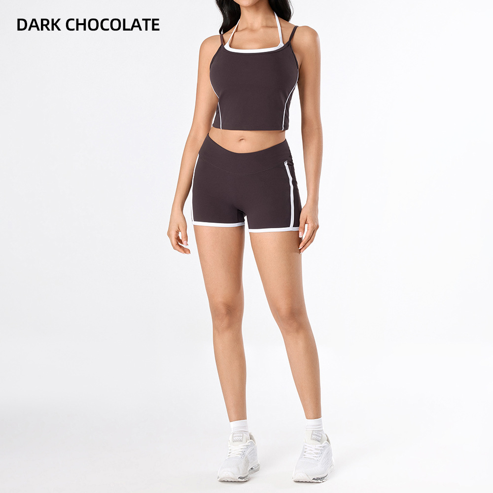 Yoga desnudo chaleco de mujer nuevo cintura alta hip running pantalones de entrenamiento elástico ajuste conjunto de ropa de entrenamiento