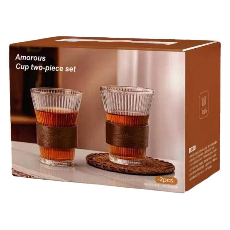 Vertical patrón de órgano taza de la cintura de alto aspecto celebridad de Internet vidrio resistente al calor taza de agua taza de té de aislamiento térmico con taza de regalo