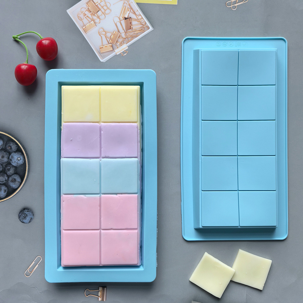 10 grados de chocolate molde de silicona cuadrado rectangular molde de barras de chocolate molde 784