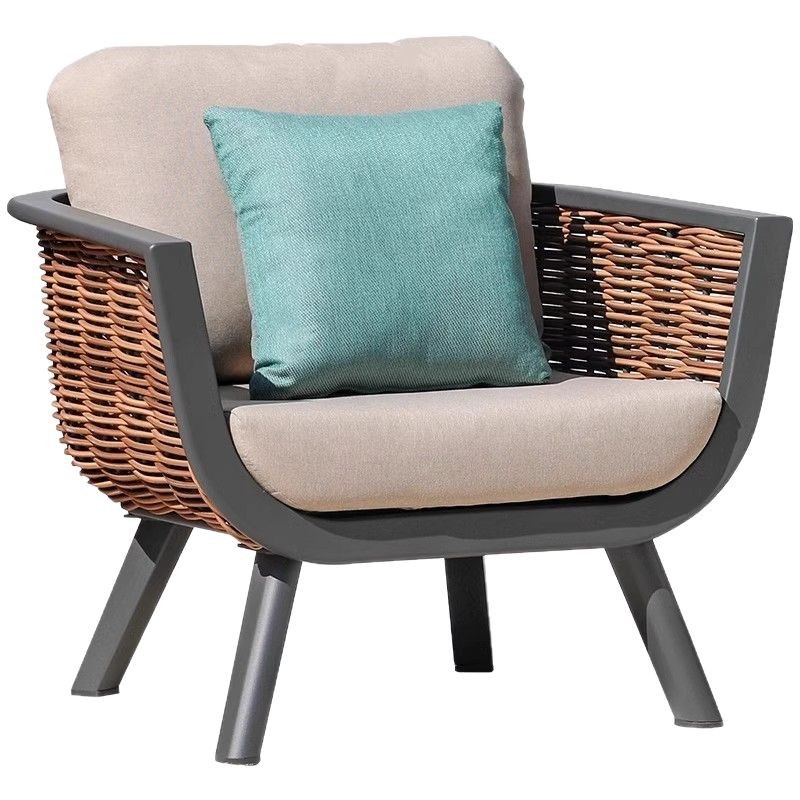 Sofá impermeable solar silla de caña Jardín al aire libre aleación de aluminio hogar combinación de caña estilo europeo ocio al aire libre