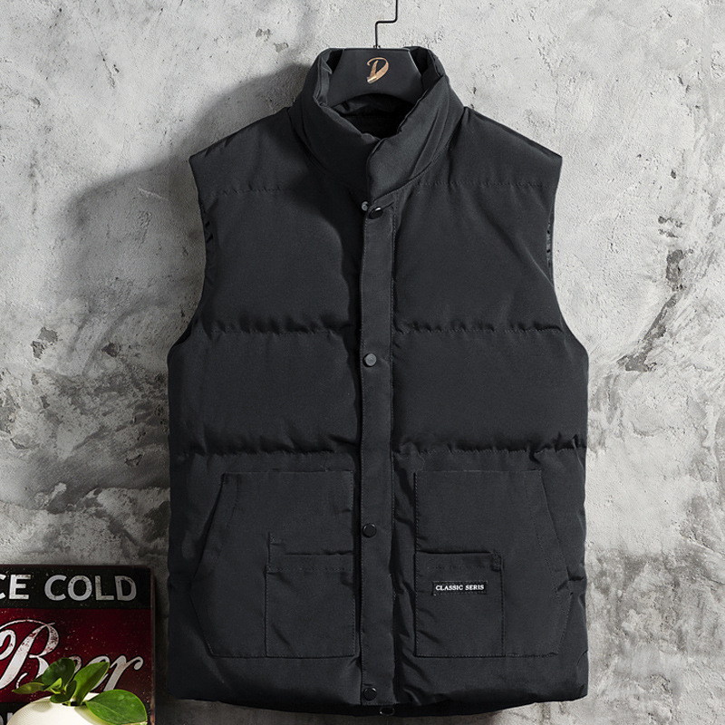 Transfronterizos otoño y invierno masculino chaleco de algodón de pluma estilo coreano de tendencia de hombros de invierno masculino suelto de tamaño grande abrazadera de abrigo grueso