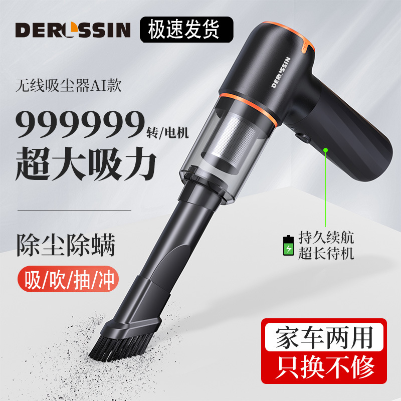 Car Vacuum Cleaner with High Suction Power, Super Wireless Car Small Handheld Car Interior Household Dual-Purpose High Power