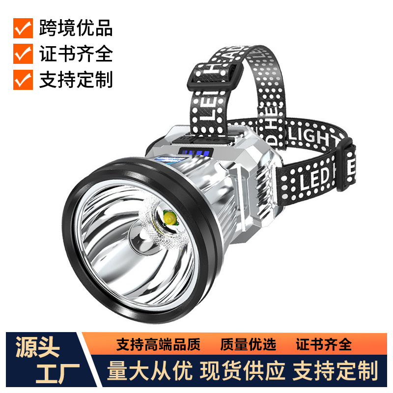 Long-Lasting Led Headlamp Outdoor Head-Mounted Rechargeable Night Fishing Mining Lamp Lighting Emergency Three-Eye Cap Clip Headlamp