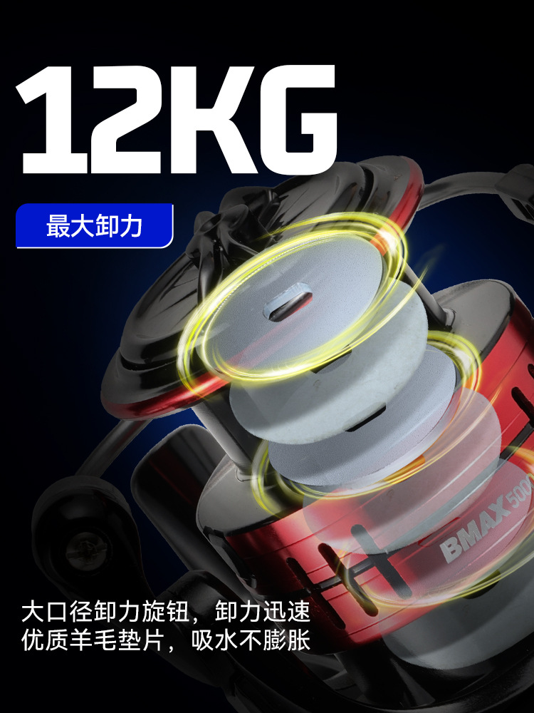 Yongshun FISHMX nuevo producto transfronterizo BMAX luya rueda giratoria de uso general modelo de brazo oscilante de metal universal