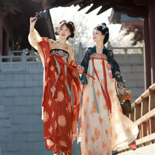 Han and Tang Huayun Original Hanfu Female [Jade Pearl] Tang Restoration Style Chest Break Skirt Daily Fairy Spring and Summer New Style
