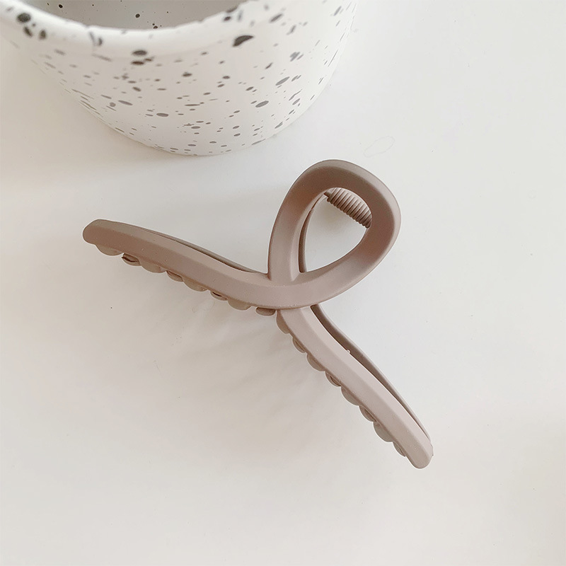 Pinza para el cabello de placa de color coreano ins Maillard, pinza para el cabello de color té con leche de otoño e invierno, pinza para el cabello grande de textura simple