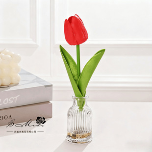 Fake Flower Glass Fake Water Tulip Bonsai Artificial Flower Fashion Creative Ornaments Decorative Artificial Green Plants Artificial Potted Plants