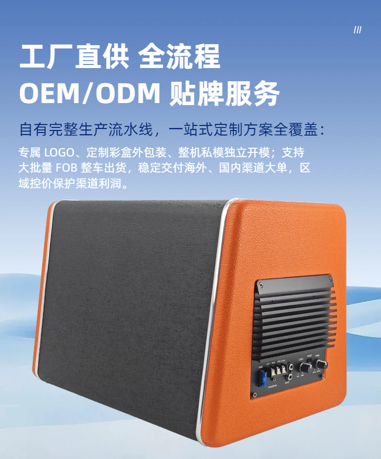 Source Factory Car Active Subwoofer 10inch Trunk Box Subwoofer 12V Super Bass Audio Wholesale Oem