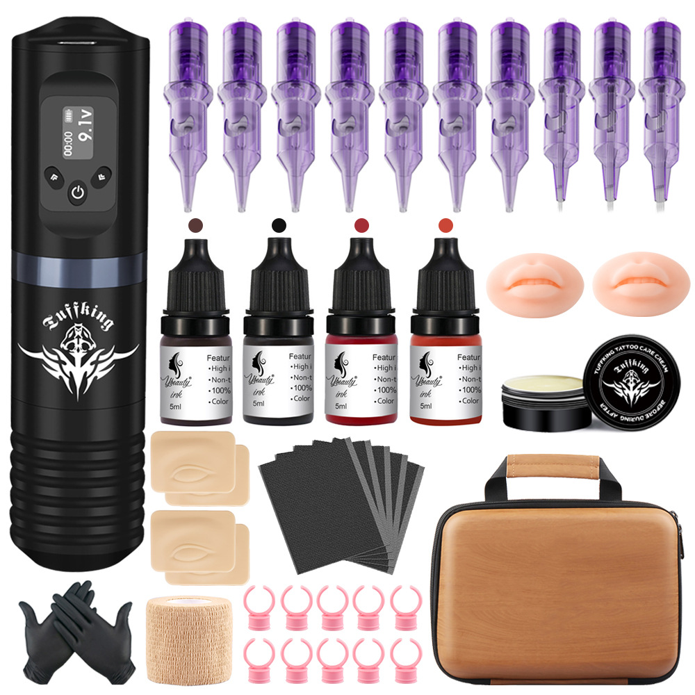 Set de tatuaje Tuffking, máquina recargable todo en uno para tatuajes de cejas, labios y tatuajes, equipo de belleza multifuncional transfronterizo.