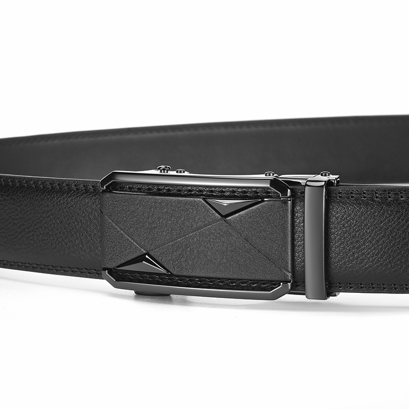 Cinturón de hombre explosión de comercio electrónico esmerilado botón automático accesorios de cinturón de cuero de vaca para hombres correa de pantalón universal transfronteriza