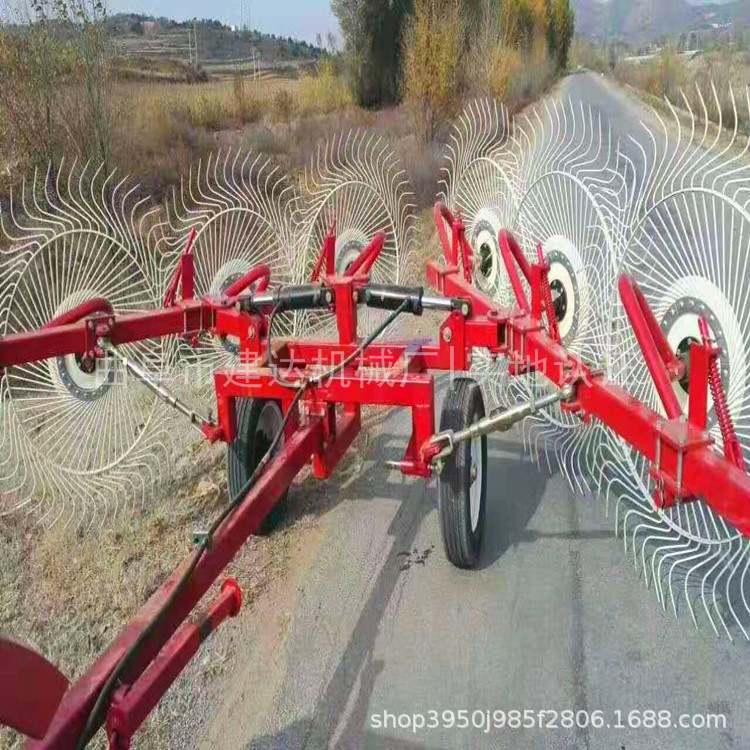 生产指盘式液压折叠搂草机 拖拉机带动行走式旋转圆盘式搂草机