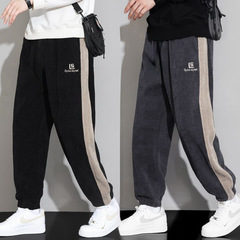 耐摩耗性出勤作業服男性カジュアルパンツ秋冬タイプのベルベットは、非磁性の鉄の束のないコーデュロイのズボンを厚くしています