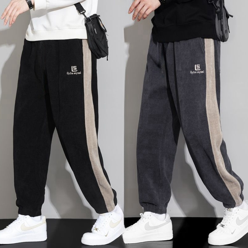 耐摩耗性出勤作業服男性カジュアルパンツ秋冬タイプのベルベットは、非磁性の鉄の束のないコーデュロイのズボンを厚くしています|undefined
