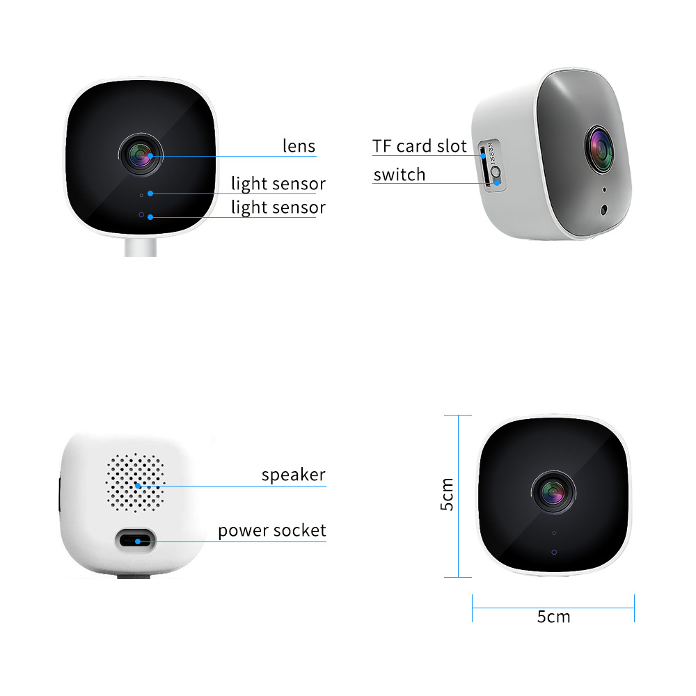 K7跨境爆款WiFi卡片机智能高清广角手机远程家用室内监控摄像头