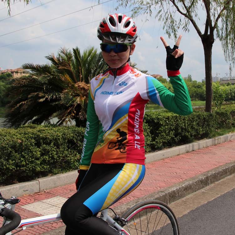 Summer Cycling Clothing Suit Long-Sleeved Men's and Women's Breathable Tops Ice Silk Pants New Quick-Drying Equipment Board