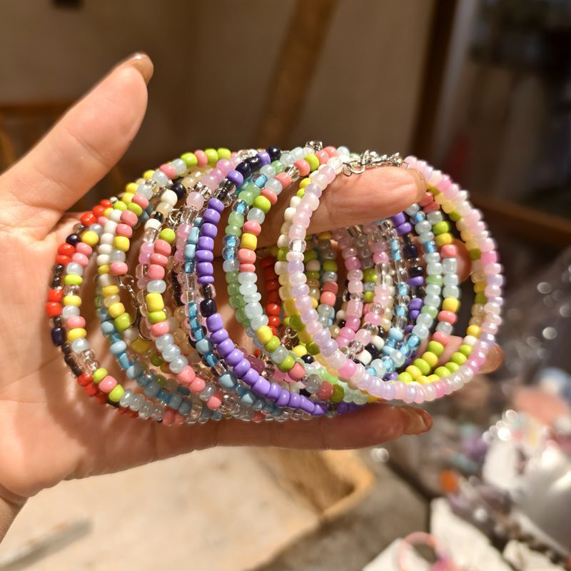 Rice Bead Bracelet Little Red Riding Book with High Color Value Color Niche Bracelet DIY Finished Internet Red Bead Bracelet Rice Bead Bracelet Little Red Riding Book with High Color Value Color Niche Bracelet DIY Finished Internet Red Bead Bracelet