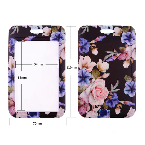 Small flowers, roses, mobile phone rope card holder, bus work brand, key chain, access card lanyard for men and women