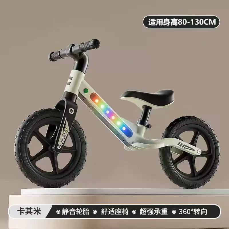 Baby balance bike, música, iluminación, patina, bebés de 1 - 6 años de edad sin pedal, bicicletas de dos ruedas, marco integrado