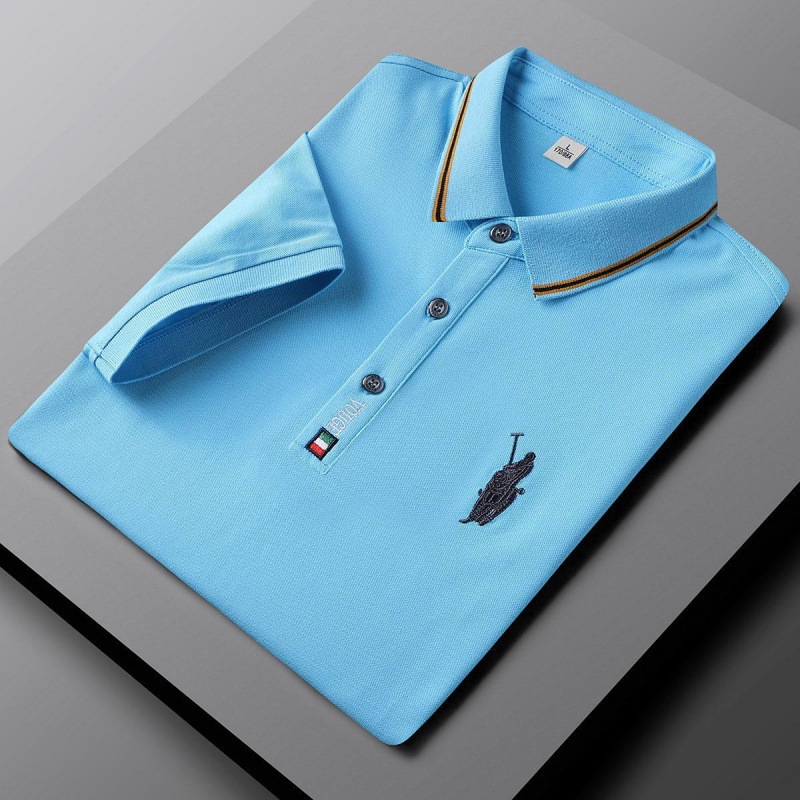 Polo camiseta de alto nivel hombre ligero de negocios bordado camiseta de verano mangas cortas de golf bordado elástico camiseta de solapa