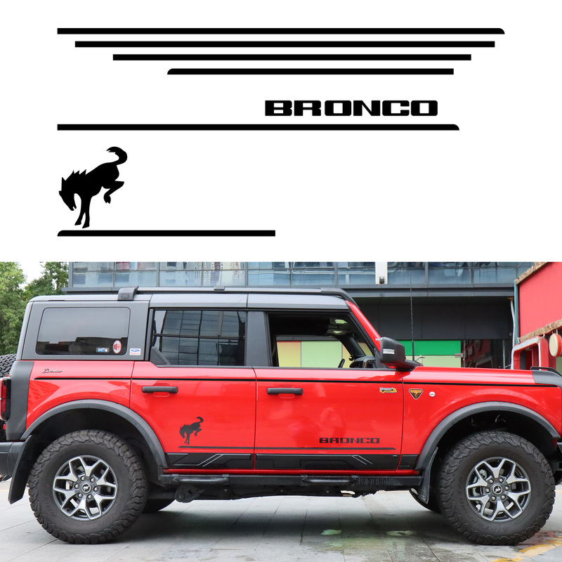 Suitable for 21-23 Ford Fiery Horse Bronco Body Flower Sticker Body Decoration Waist Line Color Strip Car Sticker