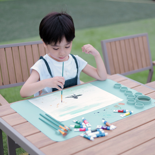 Cross-border new product silicone children's painting mat wipeable and washable creative art supplies graffiti drawing board pigment palette