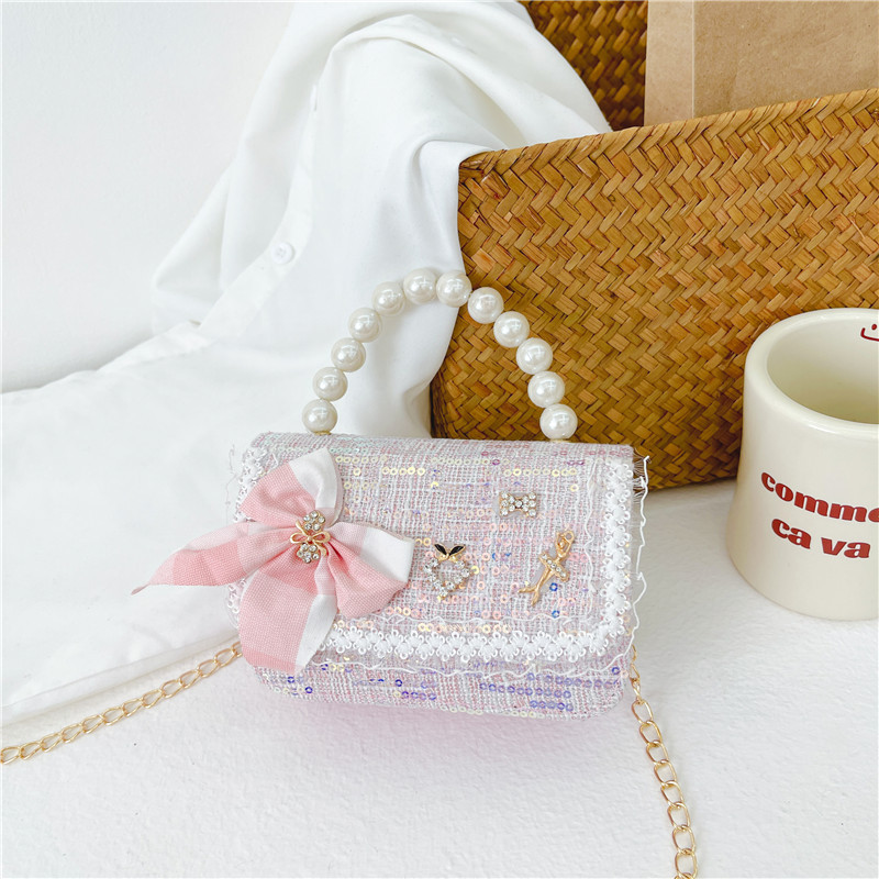 Bolso de hombro de los niños nuevo comercio exterior al por mayor bolso de La Perla de las niñas moda coreana pequeña princesa lentejuelas bolsa de mensajero