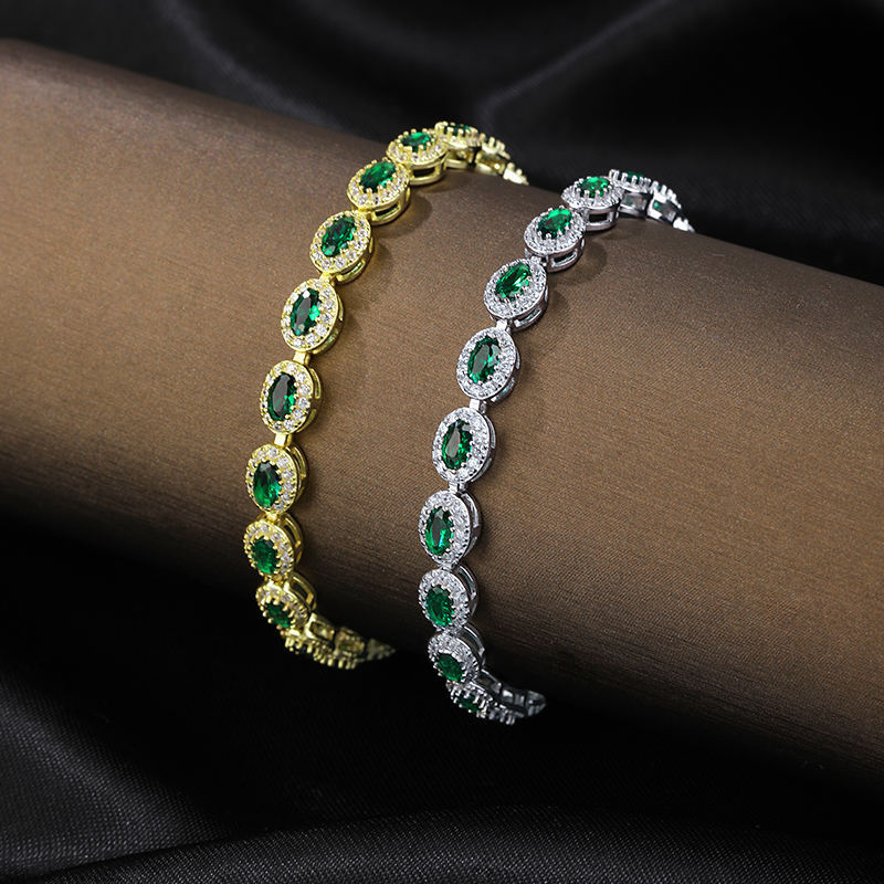 fashionable elite tennis silver bracelet hip-hop style