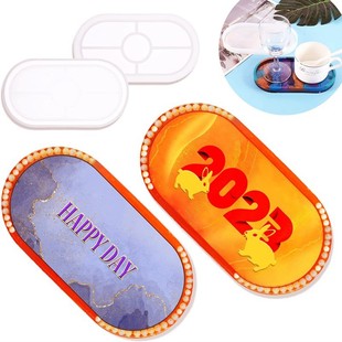 DIY drop mold large, medium and small oval table plate silicone mold storage mirror resin Amazon cross-border