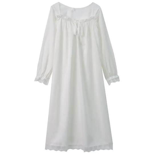 Cross-border special nightdress plus size with chest pad court style French lace long pajamas home wear Amazon hot