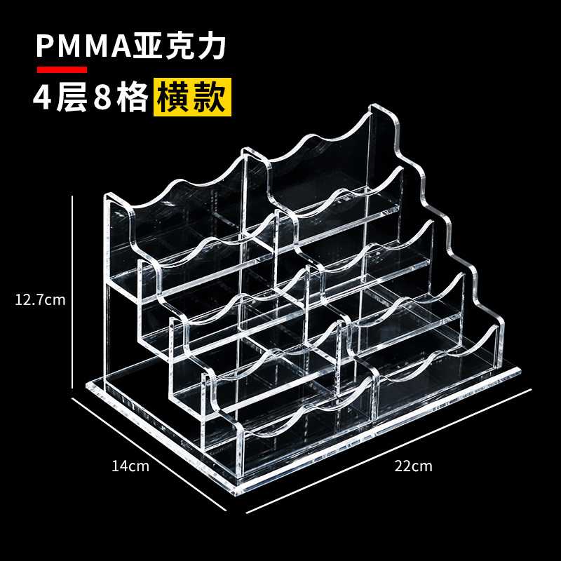 Caja de tarjetas de visita horizontal acrílica de 8 cuadrículas