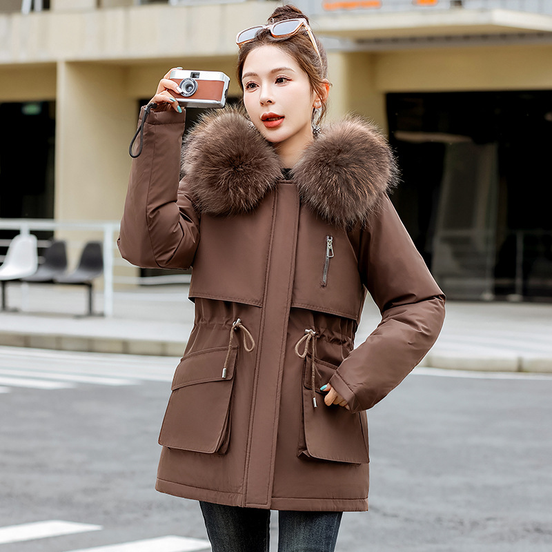 Anti-temporada 2024 nuevo estilo para superar la chaqueta de algodón plumón para mujeres largo estilo coreano chaqueta de algodón suelta chaqueta de invierno