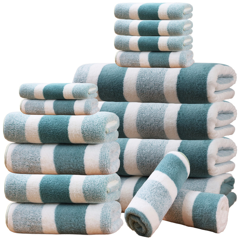 16-Piece Plain Coral Fleece Towel Bath Towel Set, 4 Bath Towels, 4 Towels, 8 Square Towels 16-Piece Plain Coral Fleece Towel Bath Towel Set, 4 Bath Towels, 4 Towels, 8 Square Towels
