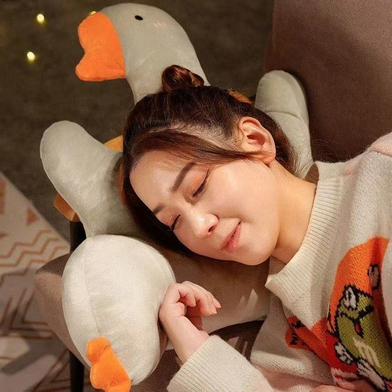 Big goose pillow, lumbar support cushion, back cushion, white goose dormitory sofa seat cushion, butt cushion, nap cushion, cartoon plush for car
