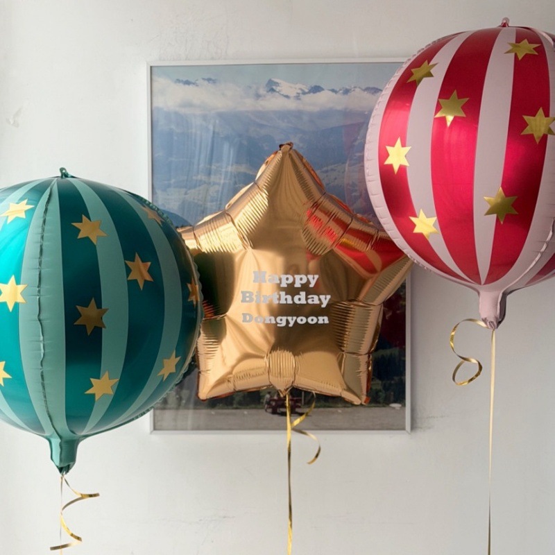 Línea de Navidad transfronteriza estrellas globos de aluminio 4D bolas tridimensionales Navidad restaurante cafetería atmósfera decoración