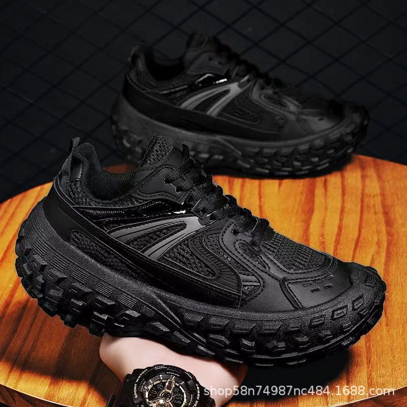 Genuine Leather Dad Shoes Men's Ins Trend 2025 Summer New Casual Sports Street Breathable Tire Thick-Soled Durian Shoes Genuine Leather Dad Shoes Men's Ins Trend 2025 Summer New Casual Sports Street Breathable Tire Thick-Soled Durian Shoes