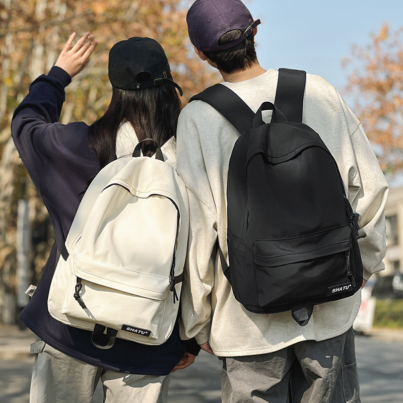 2025 nuevo bolso de lona de gran capacidad, mochilas de viaje extranjeras para estudiantes de secundaria, mochilas de hombro simples