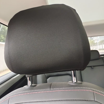 Size car five-seat seven-seat front and rear universal seat headrest cover stretch cloth all-inclusive truck dust and dirt cover (Sürətlər qutusu və əl tormozu başlıqları) - black-1-universal-front-row