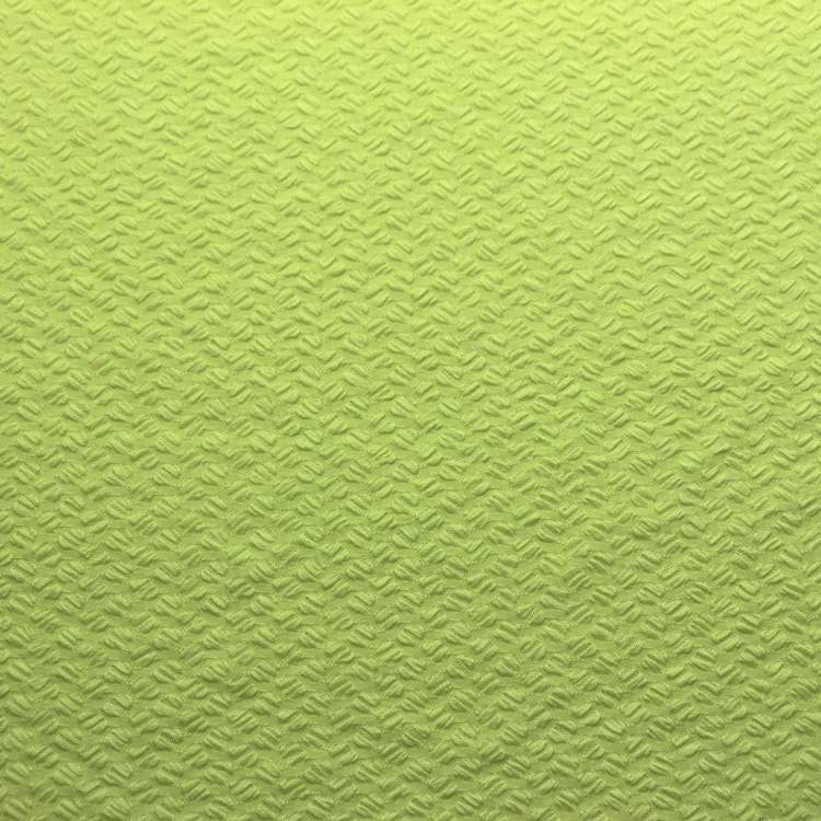 提花咖啡豆单面布汗布服装面料针织纬编全涤氨纶起皱泡泡单面布料