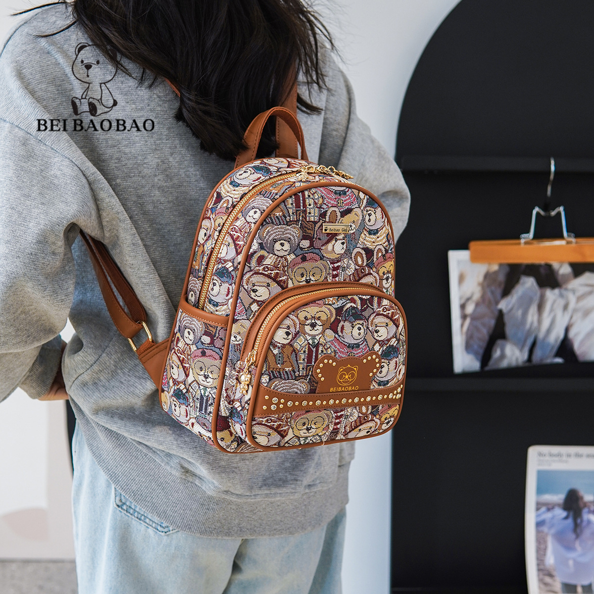 backpack women 2024 new fashion women's bag niche canvas bag casual small schoolbag_voghion.com