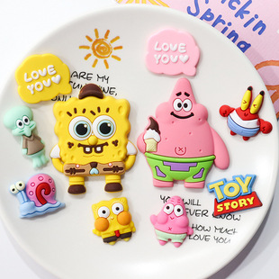 Soft rubber accessories Paixing Spongebob diy jewelry cream glue mobile phone case hole slippers buckle patch hair clip