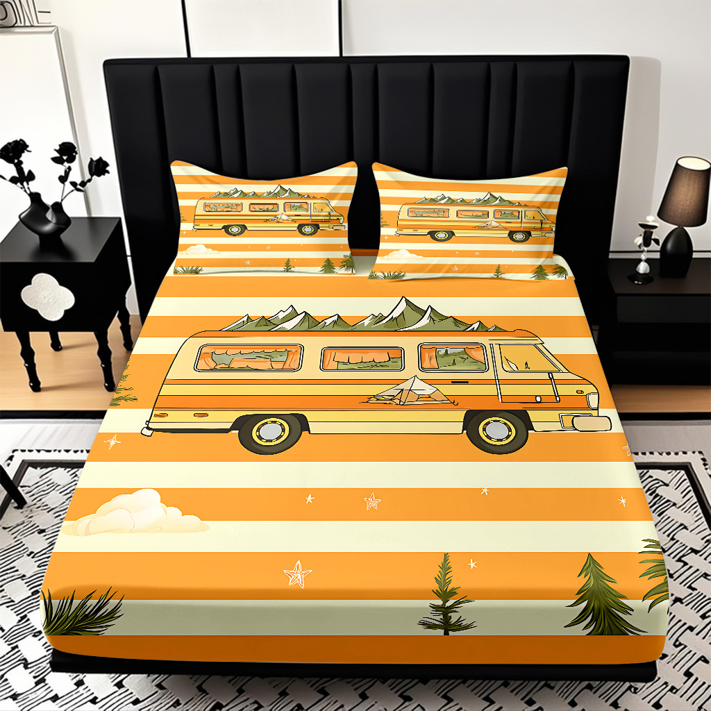 Camping 3D impresión digital cama textil casera Kits fabricantes de ropa de cama suministro directo transfronterizo modo JIT Temu