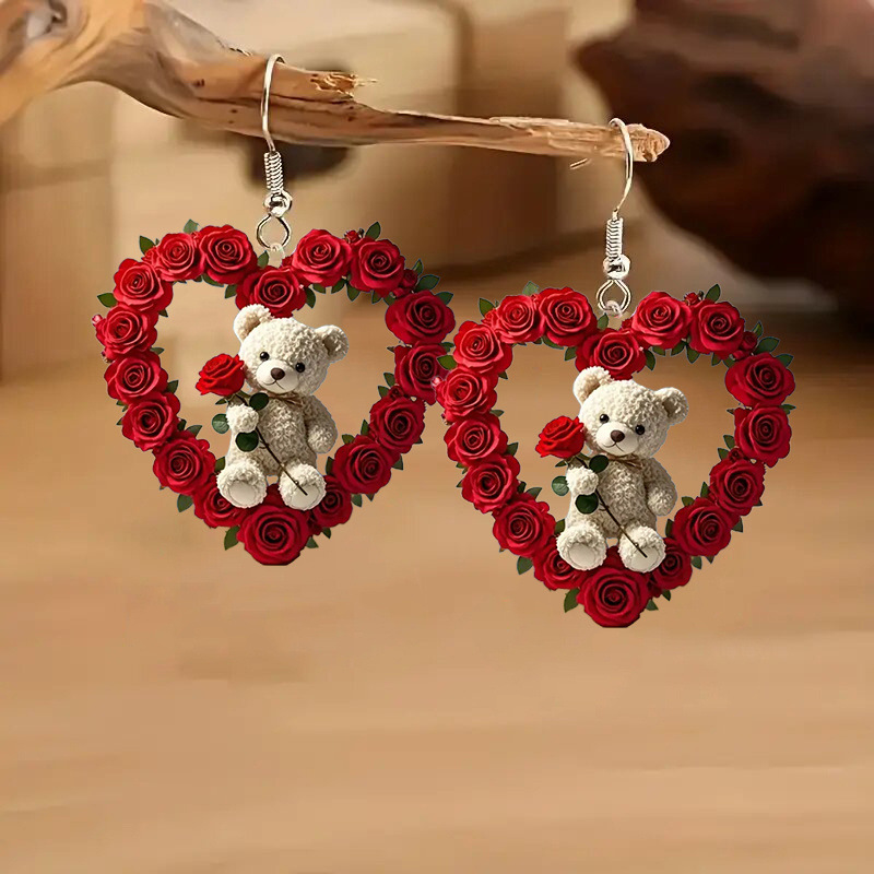 Acrylic elegant earrings heart shaped