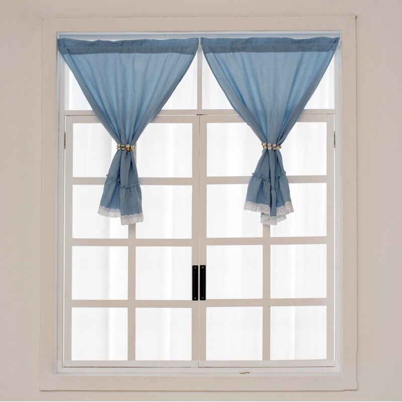 Plain Linen Short Curtain Door Curtain Partition Window Screen Light-Transmitting but Not See-Through Cross-Border Amazon Tem Curtains