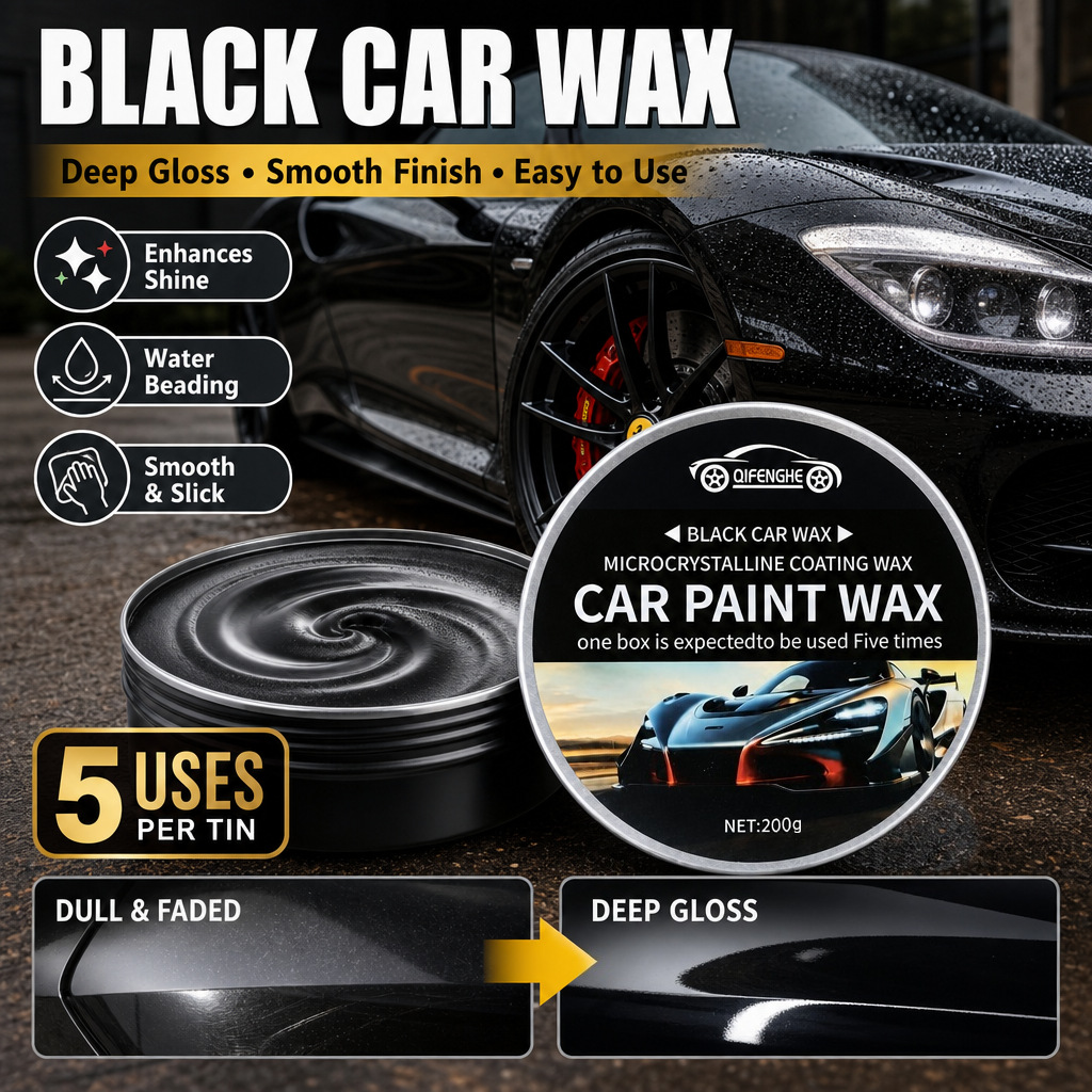 Cross-border black car wax, microcrystalline coating wax for car paint, removes dirt, polishes, brightens, repairs scratches, and provides maintenance, 200g