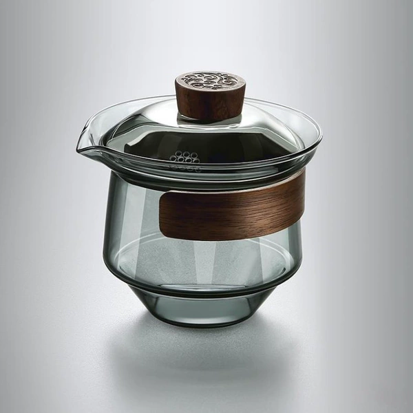 Transparent black covered bowl