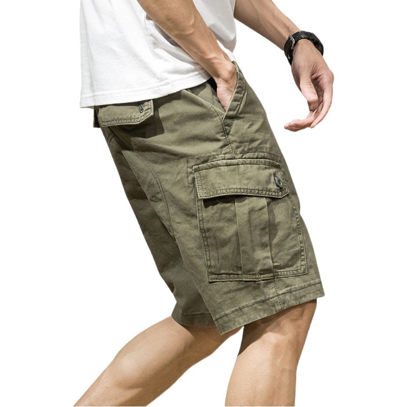 Pantalones cortos de herramientas de comercio exterior marca de moda para hombres ins Todo partido moda japonesa casual pantalones cortos sueltos verano Delgado 5 puntos