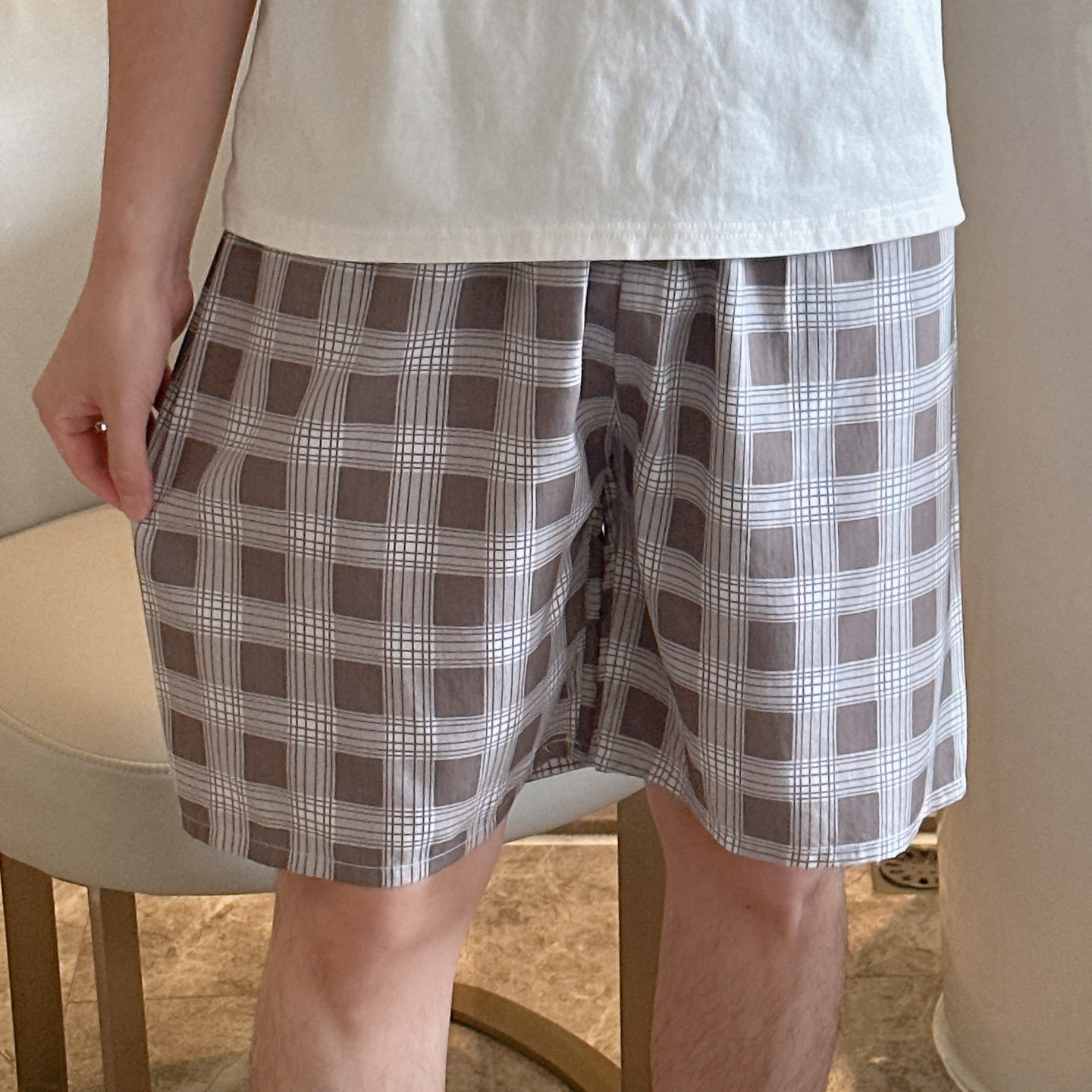 YY 남성용 반바지 라인 그리드