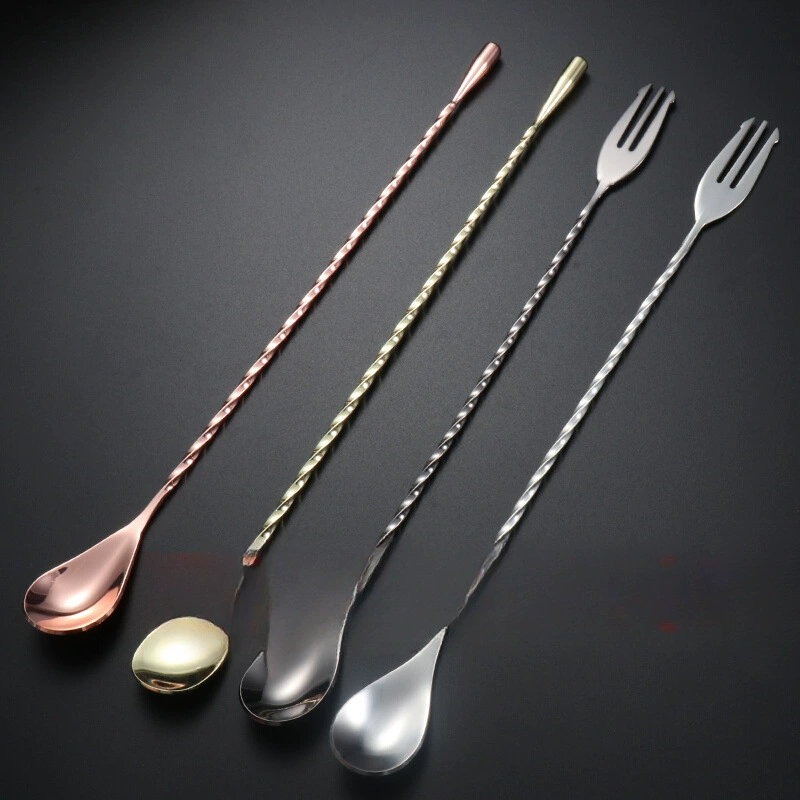 Барная ложка из нержавеющей стали, барная ложка для магазина чая с молоком, палочка для смешивания коктейлей, длинная палочка для перемешивания коктейля, кофе, молока, чая