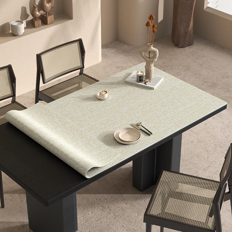 Alfombrilla de mesa de cuero de doble cara, impermeable, a prueba de aceite, sin lavado, anti-escaldado, aislamiento térmico, mesa de centro de alta calidad, almohadilla protectora de escritorio