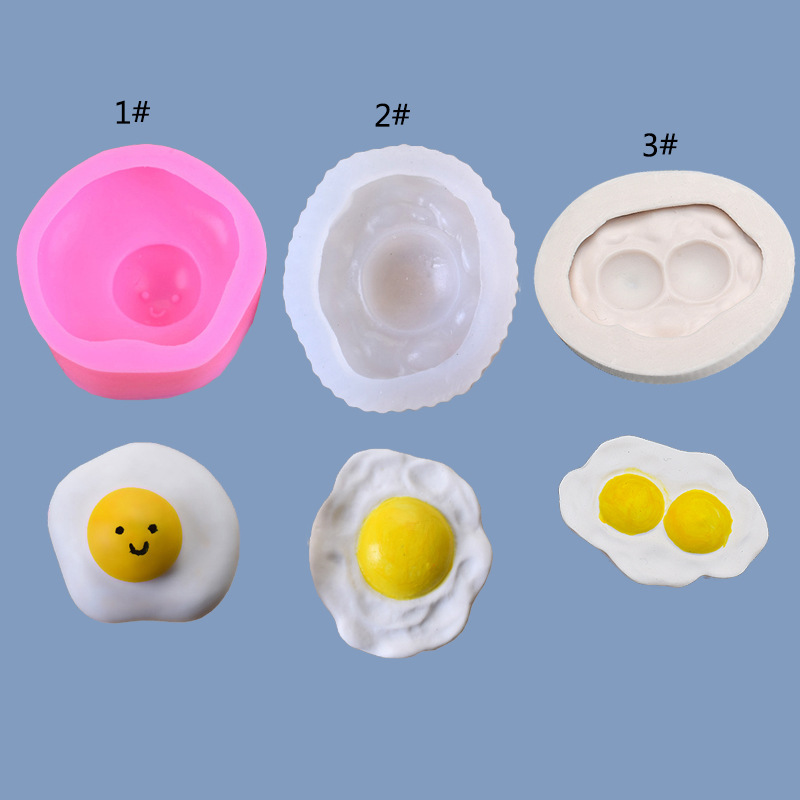 荷包蛋雞蛋煎蛋 翻糖硅膠模具 蛋糕diy車載香薰石膏滴膠uv膠模具
